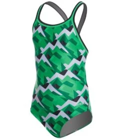 XtraSleek Eco Girls' Denali DBX Back One Piece Swimsuit