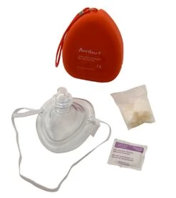 AMBU CPR Pocket Mask W/O2 Inlet & Kit