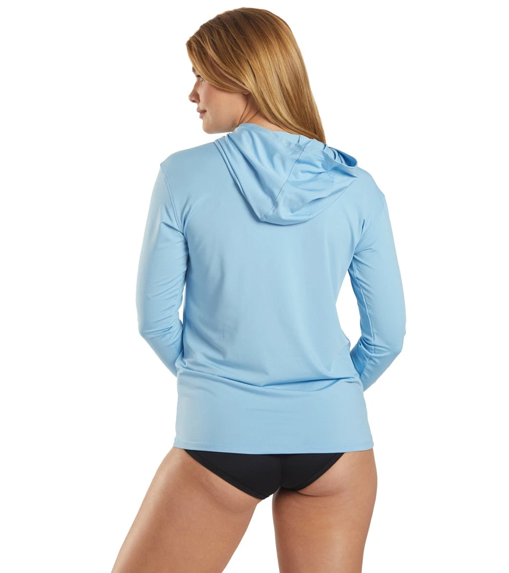 TYR Women's SunDefense Long Sleeve Hooded UPF 50+ Swim Shirt - Image 3
