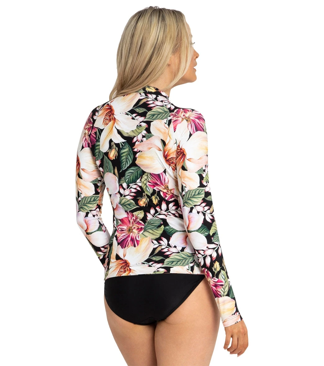 Women's Magnolia Long Sleeve Front Zip Rash Guard - Image 2