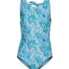 Girls' Graffiti Heart High Neck One Piece Swimsuit (Big Kid)