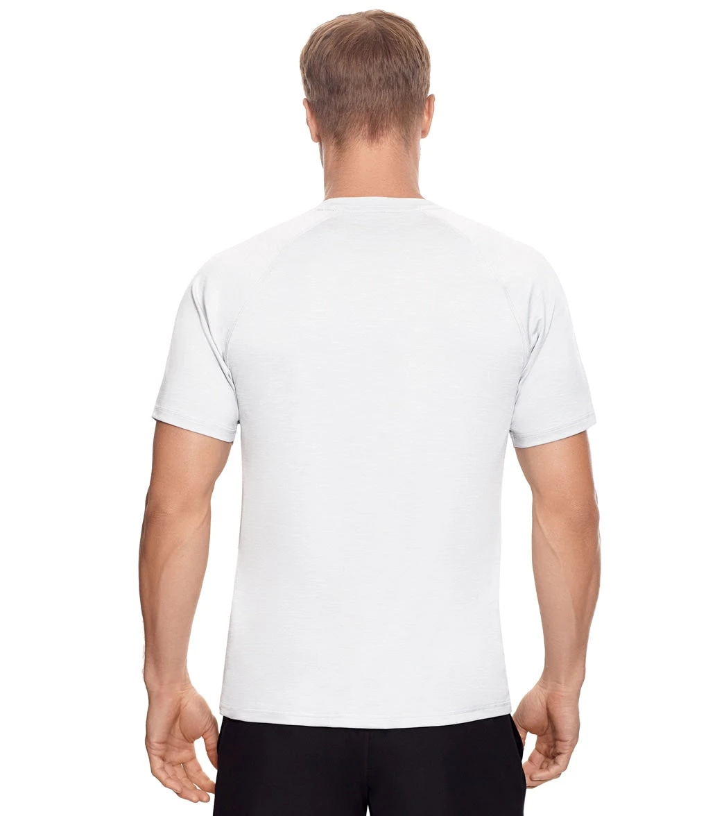 Reebok Men's Solid White Raglan Swim Tee - Image 3
