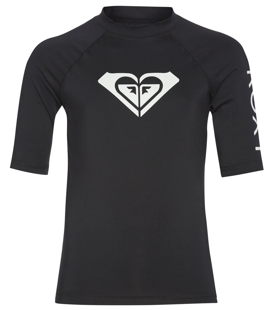 Roxy Girls' Whole Hearted Short Sleeve Rashguard (Toddler, Little Kid)