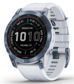 Garmin Fenix 7 Sapphire Solar Mineral Blue DLC Titanium/Whitestone Band
