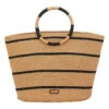 Circle Handle Striped Shoulder Tote