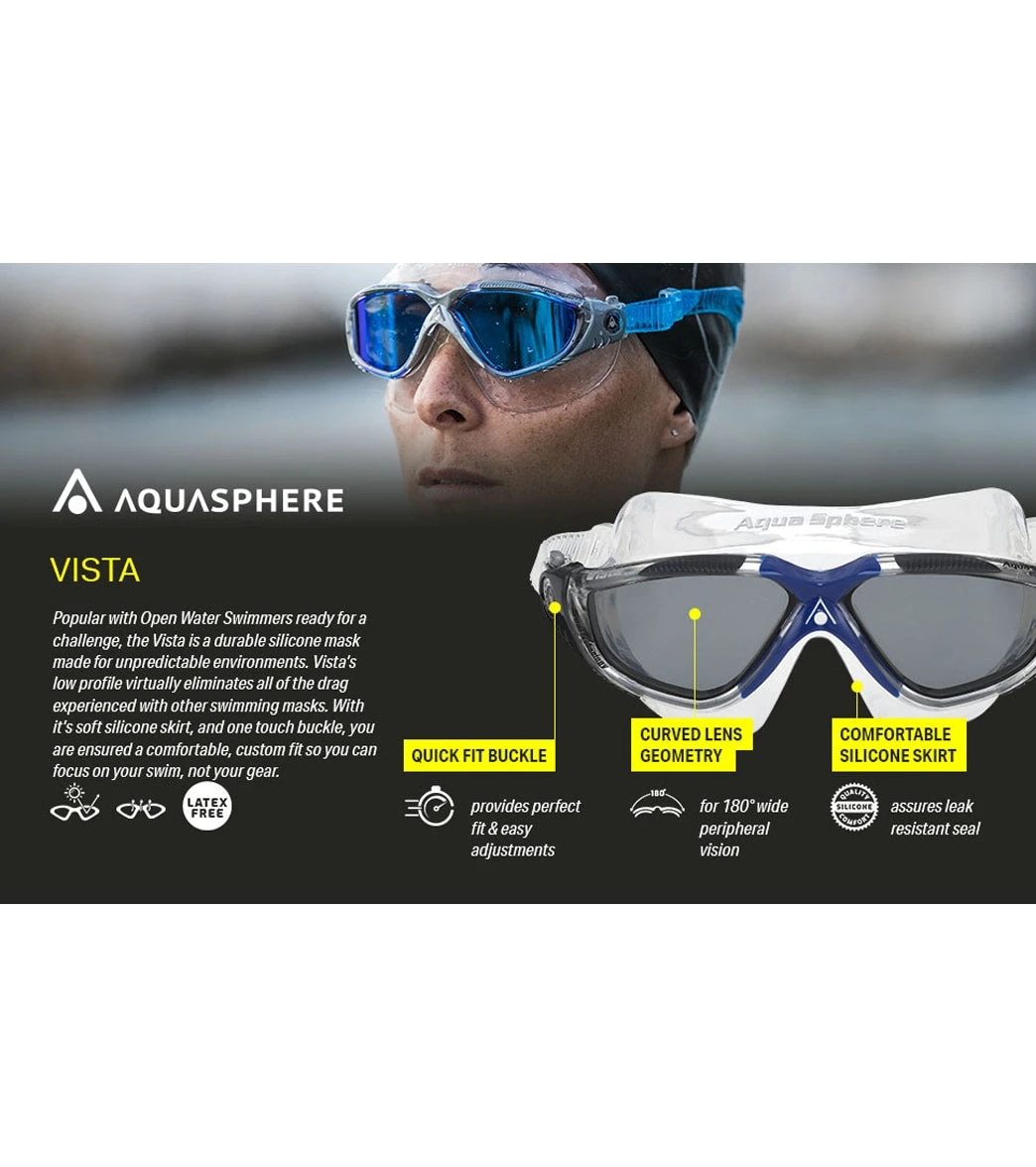 AQUASPHERE Vista Swim Mask Smoke - Image 6